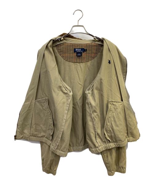 POLO RALPH LAUREN（ポロ・ラルフローレン）POLO RALPH LAUREN (ポロ・ラルフローレン) スイングトップ ベージュ×ブラウン サイズ:Ｍの古着・服飾アイテム
