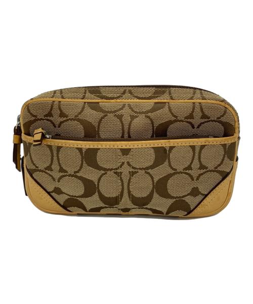 COACH（コーチ）COACH (コーチ) ショルダーポーチ ベージュ×ブラウンの古着・服飾アイテム