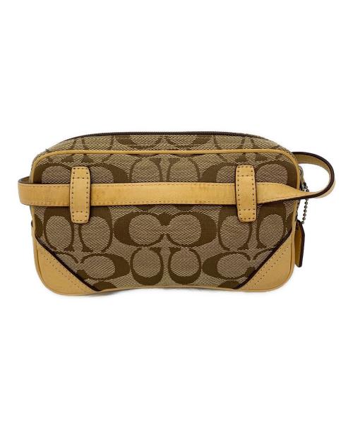COACH（コーチ）COACH (コーチ) ショルダーポーチ ベージュ×ブラウンの古着・服飾アイテム