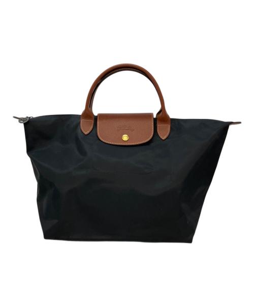 LONGCHAMP（ロンシャン）LONGCHAMP (ロンシャン) トートバッグ ブラック×ブラウンの古着・服飾アイテム