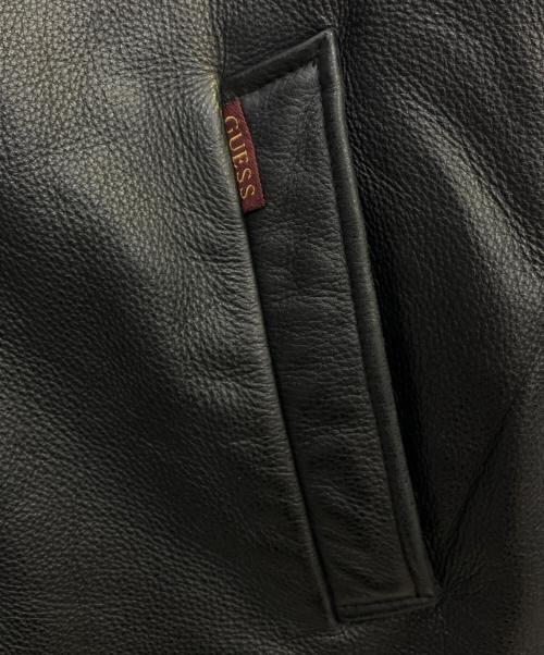 GUESS（ゲス）GUESS (ゲス) レザージャケット ブラック サイズ:Ｓの古着・服飾アイテム