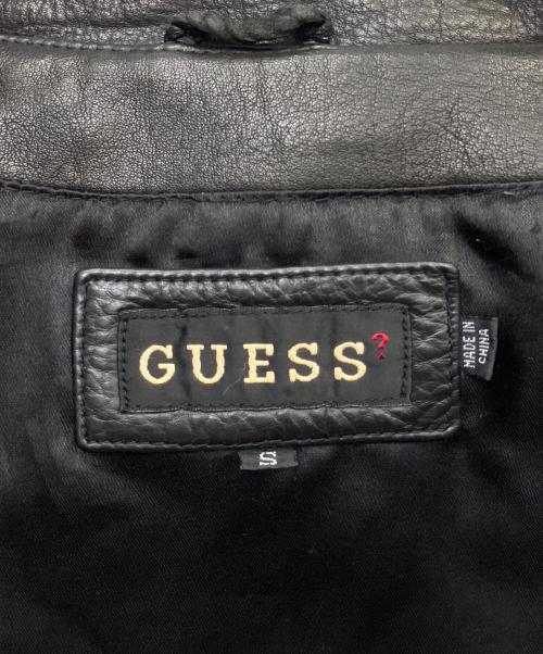 GUESS（ゲス）GUESS (ゲス) レザージャケット ブラック サイズ:Ｓの古着・服飾アイテム