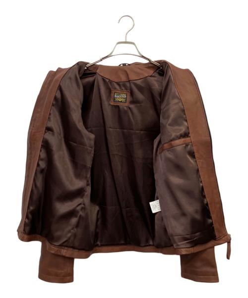 knackered（ナッカード）knackered (ナッカード) レザージャケット ブラウン サイズ:XLの古着・服飾アイテム