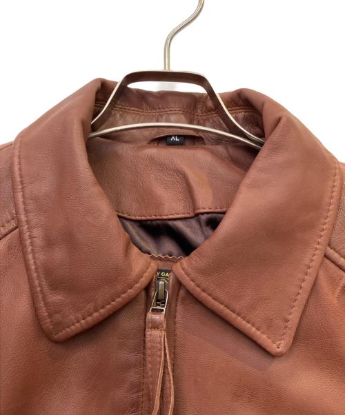 knackered（ナッカード）knackered (ナッカード) レザージャケット ブラウン サイズ:XLの古着・服飾アイテム