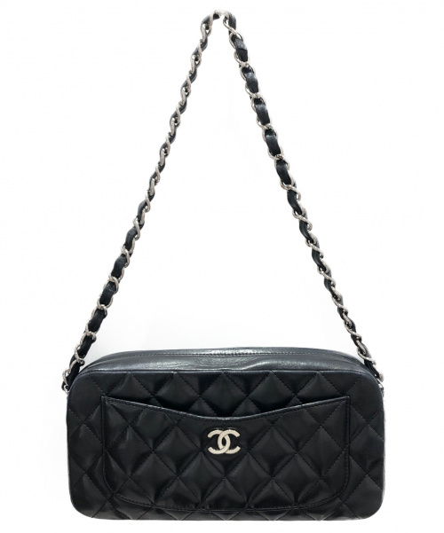 CHANEL（シャネル）CHANEL (シャネル) チェーンショルダーバッグ ブラック×シルバー サイズ:- マトラッセの古着・服飾アイテム