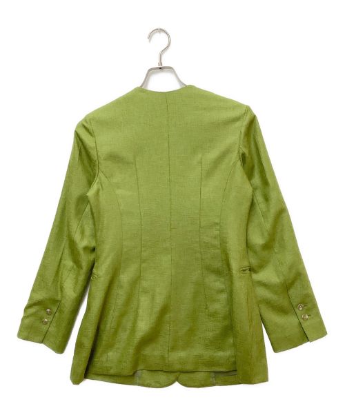 CELFORD（セルフォード）CELFORD (セルフォード) リネンライクノーカラージャケット グリーン サイズ:36の古着・服飾アイテム