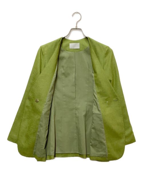CELFORD（セルフォード）CELFORD (セルフォード) リネンライクノーカラージャケット グリーン サイズ:36の古着・服飾アイテム