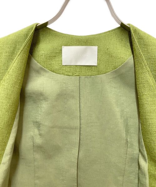 CELFORD（セルフォード）CELFORD (セルフォード) リネンライクノーカラージャケット グリーン サイズ:36の古着・服飾アイテム