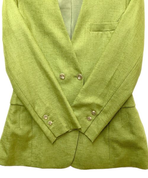 CELFORD（セルフォード）CELFORD (セルフォード) リネンライクノーカラージャケット グリーン サイズ:36の古着・服飾アイテム