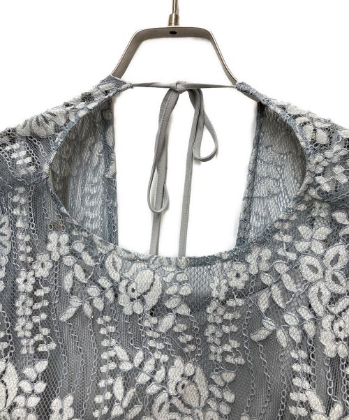 Kaene（カエン）Kaene (カエン) 配色レースエプロンワンピース ブルー サイズ:Mの古着・服飾アイテム