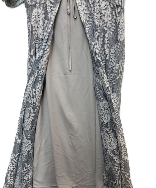 Kaene（カエン）Kaene (カエン) 配色レースエプロンワンピース ブルー サイズ:Mの古着・服飾アイテム