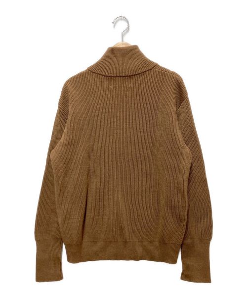 VINCENT ET MIREILLE（ヴァンソンエミレイユ）Vincent et Mireille (ヴァンソンエミレイユ) 畦編み ハーフジップ プルオーバー ブラウン サイズ:Fの古着・服飾アイテム