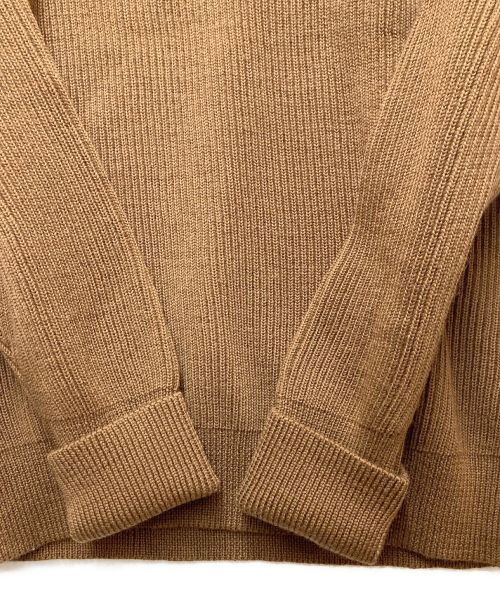 VINCENT ET MIREILLE（ヴァンソンエミレイユ）Vincent et Mireille (ヴァンソンエミレイユ) 畦編み ハーフジップ プルオーバー ブラウン サイズ:Fの古着・服飾アイテム