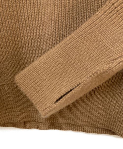 VINCENT ET MIREILLE（ヴァンソンエミレイユ）Vincent et Mireille (ヴァンソンエミレイユ) 畦編み ハーフジップ プルオーバー ブラウン サイズ:Fの古着・服飾アイテム