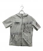 AVIREXアヴィレックス）の古着「タクティカルフーデッドシャツ」｜グレー