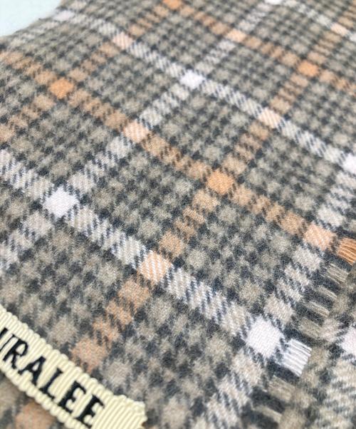 AURALEE（オーラリー）AURALEE (オーラリー) CASHMERE CHECK NARROW STOLE ベージュ サイズ:Fの古着・服飾アイテム