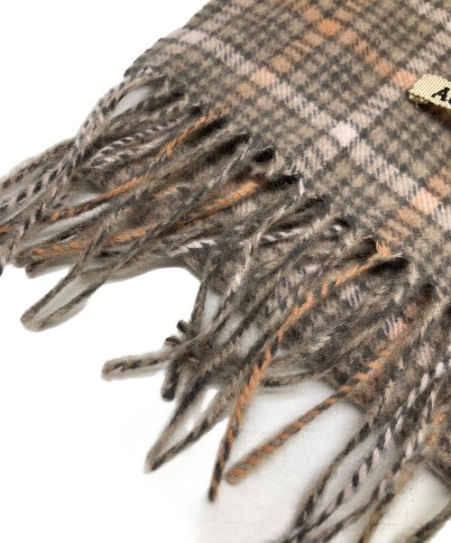 AURALEE（オーラリー）AURALEE (オーラリー) CASHMERE CHECK NARROW STOLE ベージュ サイズ:Fの古着・服飾アイテム