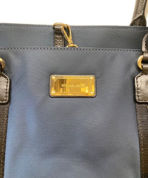 MICHAEL KORS（マイケル・コース）MICHAEL KORS (マイケルコース) トートバッグ ネイビー×ブラックの古着・服飾アイテム