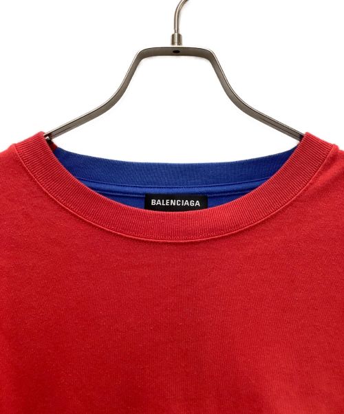 BALENCIAGA（バレンシアガ）BALENCIAGA (バレンシアガ) カットソー レッド×ブルー サイズ:Sの古着・服飾アイテム