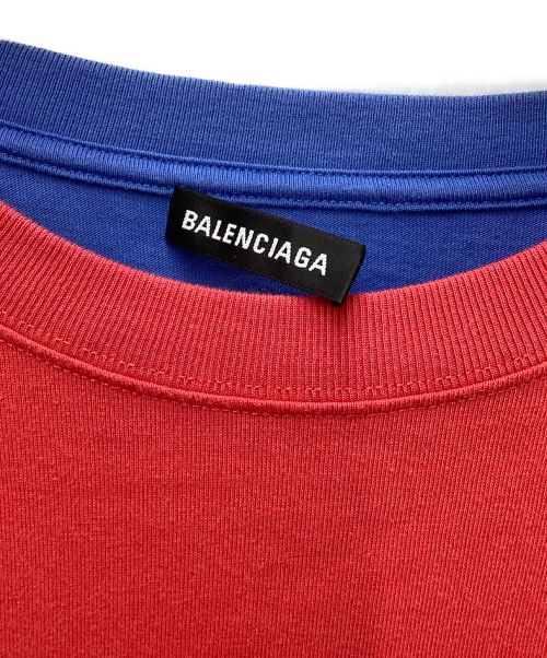 BALENCIAGA（バレンシアガ）BALENCIAGA (バレンシアガ) カットソー レッド×ブルー サイズ:Sの古着・服飾アイテム