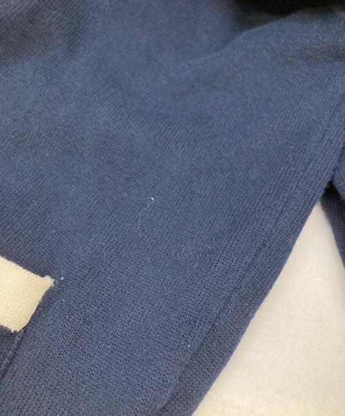 maison kitsune（メゾンキツネ）maison kitsune (メゾンキツネ) フォックスパッチバイカラーカーディガン ネイビー サイズ:Sの古着・服飾アイテム