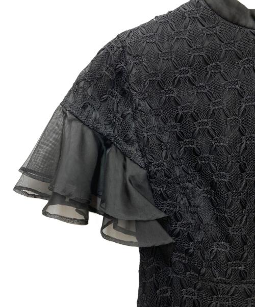 J by blue（ジェイバイブルー）J by blue (ジェイバイブルー) ジオメトリックチェーンレースドレス ブラック サイズ:Sの古着・服飾アイテム