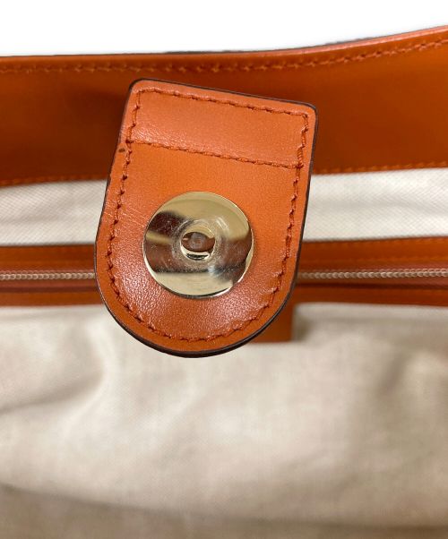 GUCCI（グッチ）GUCCI (グッチ) デニムトートバッグ ネイビー×ブラウンの古着・服飾アイテム