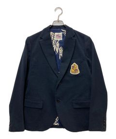 中古・古着通販】PAPAS (パパス) リネンテーラードジャケット ブルー