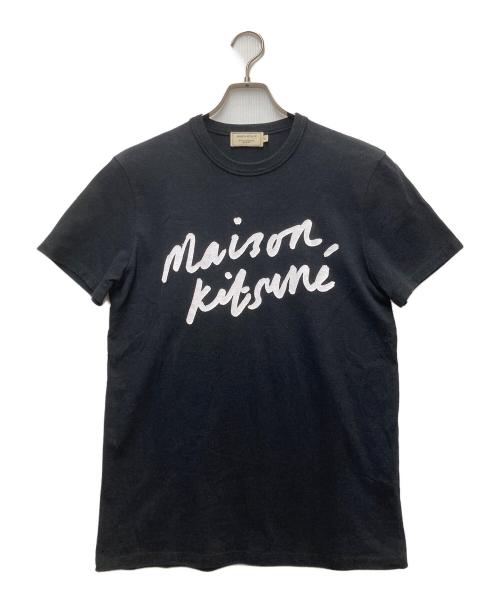 maison kitsune（メゾンキツネ）maison kitsune (メゾンキツネ) TEE-SHIRT HANDWRITING ブラック サイズ:XSの古着・服飾アイテム
