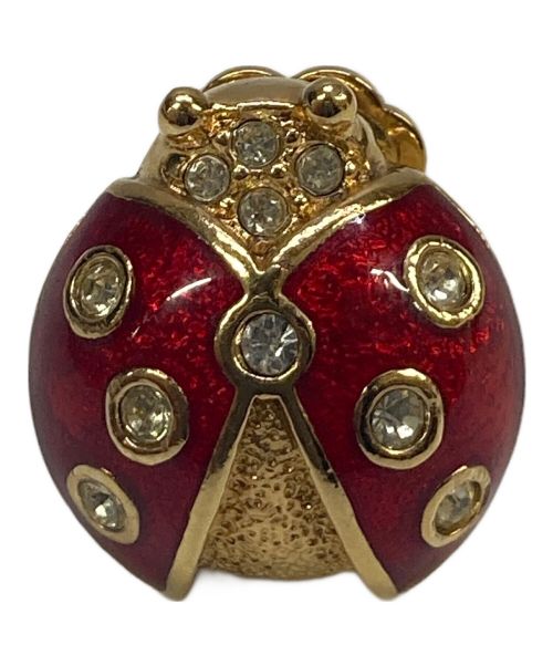 Christian Dior（クリスチャン ディオール）Christian Dior (クリスチャン ディオール) てんとう虫モチーフイヤリング レッドの古着・服飾アイテム