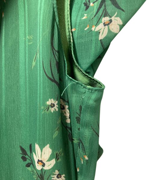 JUSGLITTY（ジャスグリッティー）JUSGLITTY (ジャスグリッティー) フラワープリントフリルワンピース グリーン サイズ:1の古着・服飾アイテム