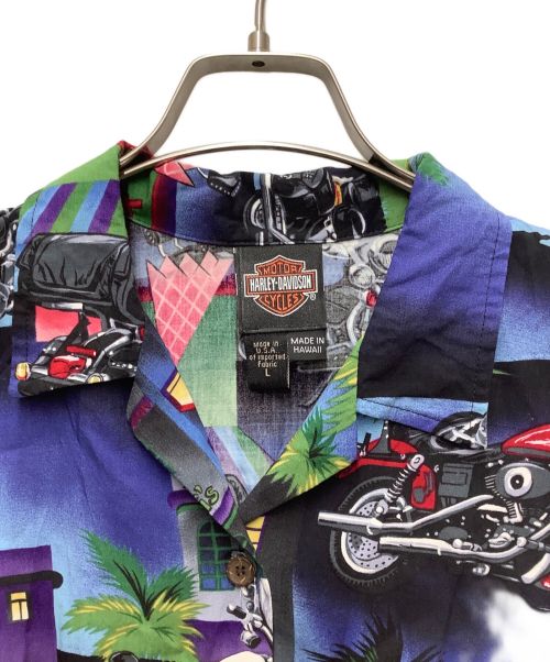 HARLEY-DAVIDSON（ハーレーダビッドソン）HARLEY-DAVIDSON (ハーレーダビッドソン) ノースリーブプリントシャツ マルチカラー サイズ:Lの古着・服飾アイテム