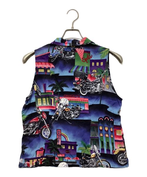HARLEY-DAVIDSON（ハーレーダビッドソン）HARLEY-DAVIDSON (ハーレーダビッドソン) ノースリーブプリントシャツ マルチカラー サイズ:Lの古着・服飾アイテム