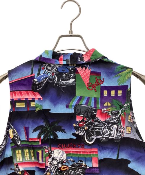 HARLEY-DAVIDSON（ハーレーダビッドソン）HARLEY-DAVIDSON (ハーレーダビッドソン) ノースリーブプリントシャツ マルチカラー サイズ:Lの古着・服飾アイテム
