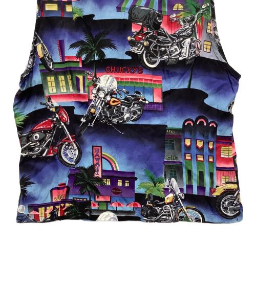 HARLEY-DAVIDSON（ハーレーダビッドソン）HARLEY-DAVIDSON (ハーレーダビッドソン) ノースリーブプリントシャツ マルチカラー サイズ:Lの古着・服飾アイテム