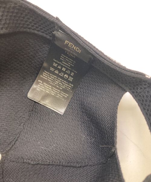 FENDI（フェンディ）FENDI (フェンディ) FFロゴベースボールキャップ ブラック サイズ:58.0cmの古着・服飾アイテム