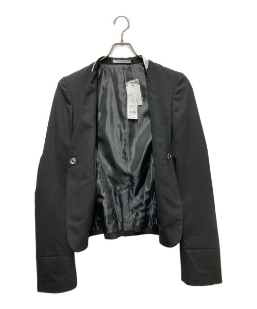 ELENDEEK（エレンディーク）ELENDEEK (エレンディーク) ノーカラージャケット ブラック×ホワイト サイズ:01 未使用品の古着・服飾アイテム