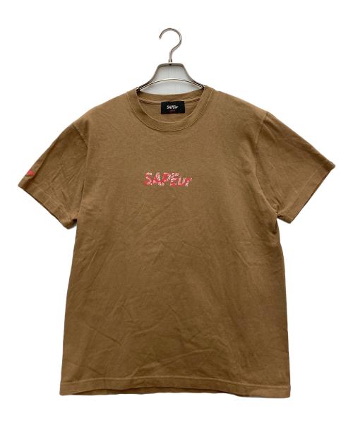 SAPEur（サプール）SAPEur (サプール) REDPaisleyHead S/S Tshirt(レッドペイズリーヘッドショートスリーブTシャツ） ブラウン サイズ:Lの古着・服飾アイテム