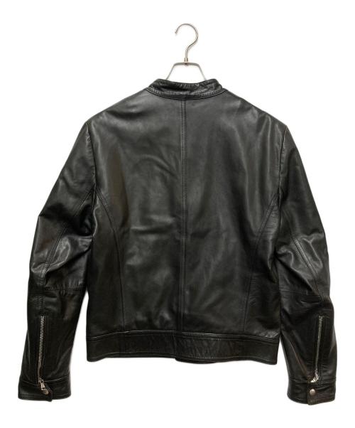 EMMETI（エンメティ）EMMETI (エンメティ) シングルライダースジャケット ブラック サイズ:50の古着・服飾アイテム