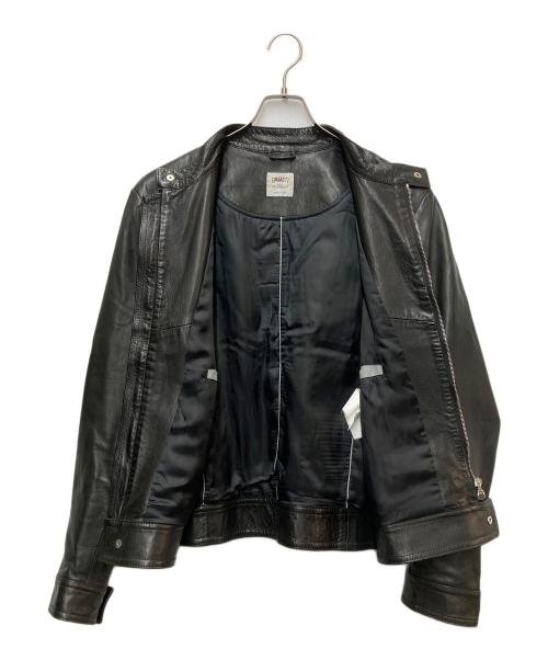 EMMETI（エンメティ）EMMETI (エンメティ) シングルライダースジャケット ブラック サイズ:50の古着・服飾アイテム