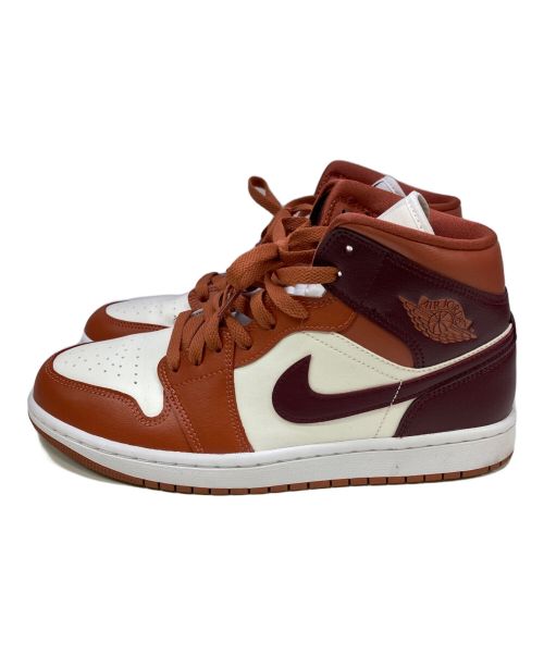 NIKE（ナイキ）NIKE (ナイキ) WMNS AIR JORDAN 1 MID ブラウン×ホワイト サイズ:US9.5の古着・服飾アイテム