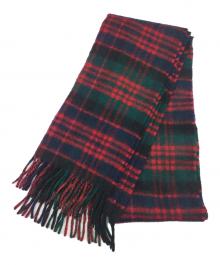 JOHNSTONS OF ELGIN（ジョンストンズオブエルガン）の古着「カシミヤマフラー」｜レッド×グリーン