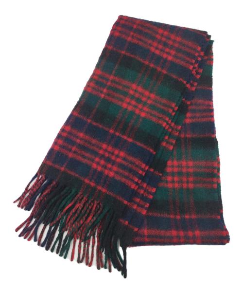 JOHNSTONS OF ELGIN（ジョンストンズオブエルガン）JOHNSTONS OF ELGIN (ジョンストンズオブエルガン) カシミヤマフラー レッド×グリーンの古着・服飾アイテム