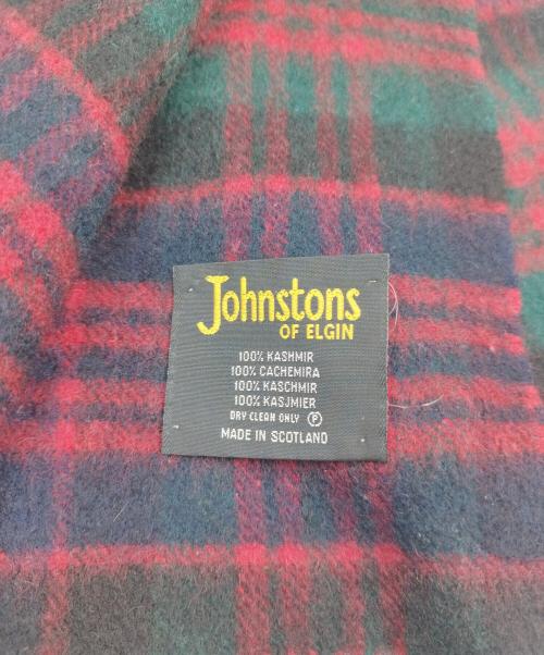 JOHNSTONS OF ELGIN（ジョンストンズオブエルガン）JOHNSTONS OF ELGIN (ジョンストンズオブエルガン) カシミヤマフラー レッド×グリーンの古着・服飾アイテム