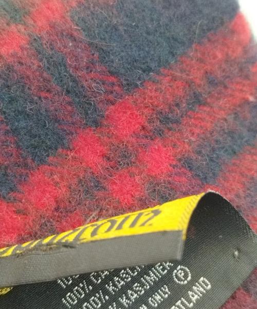 JOHNSTONS OF ELGIN（ジョンストンズオブエルガン）JOHNSTONS OF ELGIN (ジョンストンズオブエルガン) カシミヤマフラー レッド×グリーンの古着・服飾アイテム