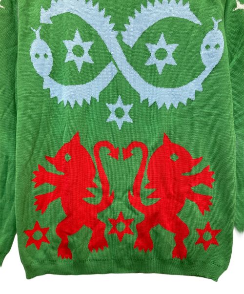 WALTER VAN BEIRENDONCK（ウォルター ヴァン ベイレンドンク）WALTER VAN BEIRENDONCK (ウォルターヴァンベイレンドンク) Snake&Lions-knit グリーン サイズ:Sの古着・服飾アイテム