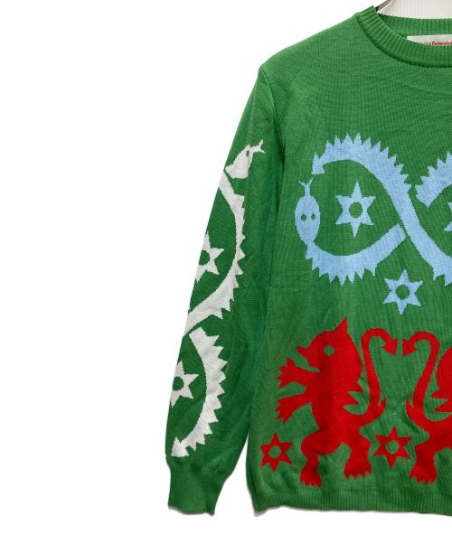 WALTER VAN BEIRENDONCK（ウォルター ヴァン ベイレンドンク）WALTER VAN BEIRENDONCK (ウォルターヴァンベイレンドンク) Snake&Lions-knit グリーン サイズ:Sの古着・服飾アイテム