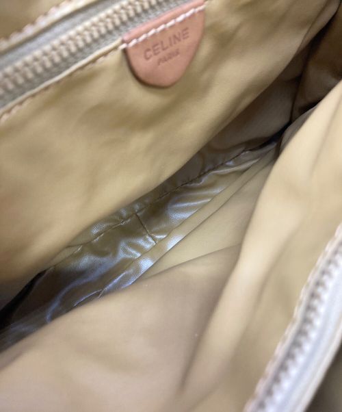 CELINE（セリーヌ）CELINE (セリーヌ) マカダム柄ハンドバッグ ベージュ×ブラウンの古着・服飾アイテム