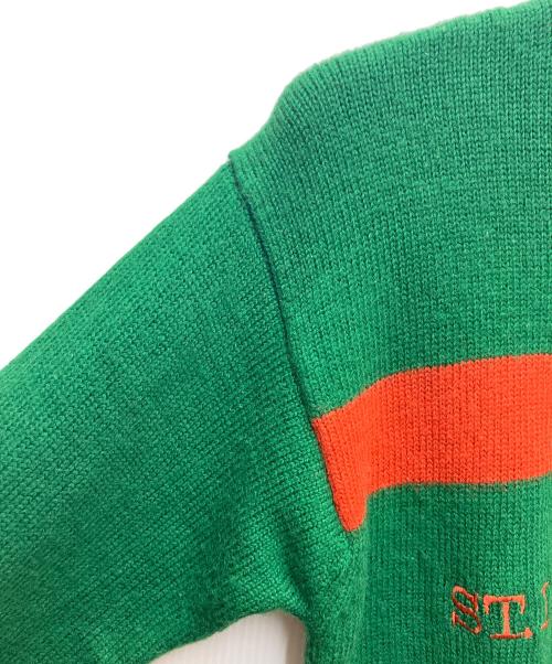 BUDWEISER（バドワイザー）BUDWEISER (バドワイザー) 刺繍ウールニット グリーン サイズ:Mの古着・服飾アイテム