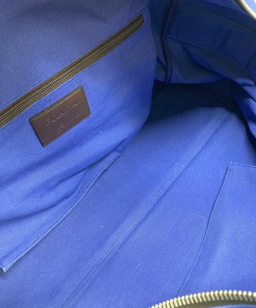 PRADA（プラダ）PRADA (プラダ) ボストンバッグ ブルー×ブラウンの古着・服飾アイテム